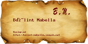 Bálint Mabella névjegykártya