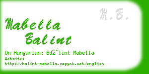 mabella balint business card